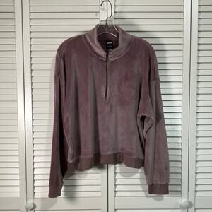 AVIA Purple Fleece High Neck Long Sleeve Women Shirt L